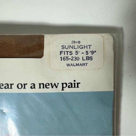 Vtg Big Mama Vintage Sunlight Pantyhose Large 165-230 lbs w Reusable Panty - Picture 2 of 4